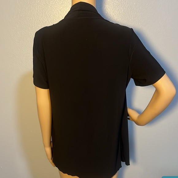 2 Piece Perseption Concept Black Lace Front Ruffle Blouse w/ Cardigan - Picture 5 of 6